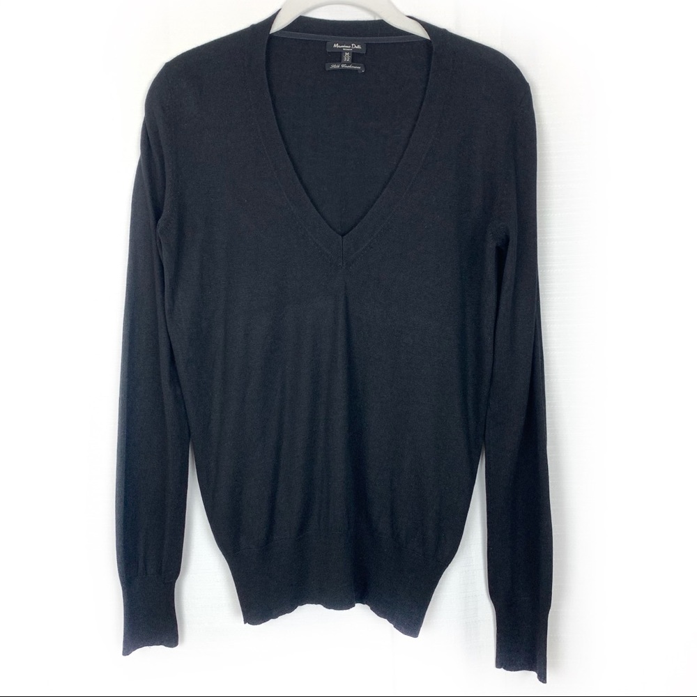 Massimo Dutti Silk Cashmere V Neck Sweater